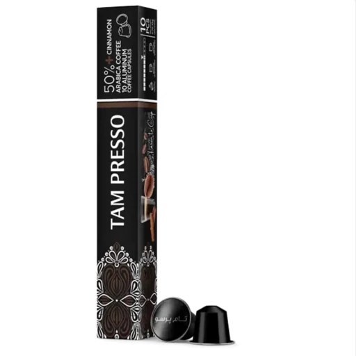 کپسول مشکی 50% عربیکا دارچینی تام پرسو 10 عددی